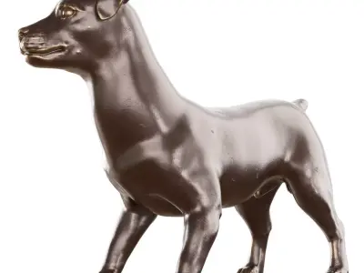 Jack Russell dog figurine 3D model