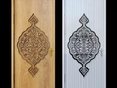 Oriental door 3D model