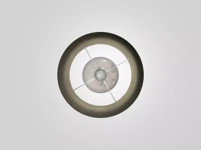 Modern Ceramic Table Lamp 3D Model with Fabric Shade Free 3D model