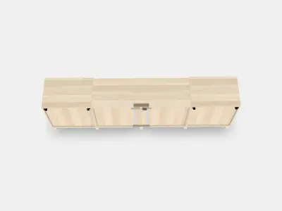 BESTA TV bench with doors and drawers 2 Low-poly 3D model