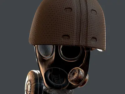 Gas mask helmet 3d model scifi Low-poly  Low-poly 3D model 175