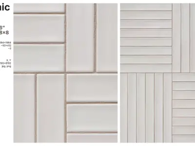 Elongated Subway Tile in Crosshatch Layout Texture