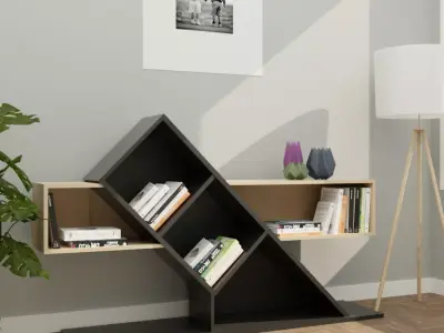 SlantEdge Bookshelf Free low-poly 3D model