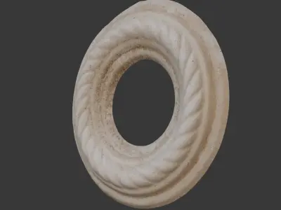  Circular Plaster Rosette Scan Low-poly 3D model