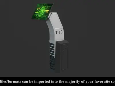 Sci-Fi Control Unit - Low poly - PBR - Game Ready Low-poly 3D model