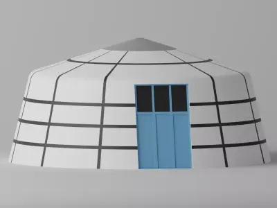 Cartoon Mongolian Yurt 2 3D model