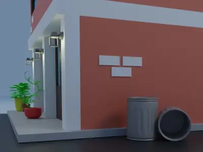 Cartoon house Low-poly 3D model 26