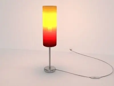 Tablelamp with rigged cable Low-poly 3D model