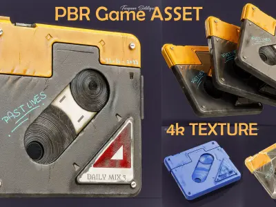 Sci-fi Retro Tape PBR Low-poly 3D model
