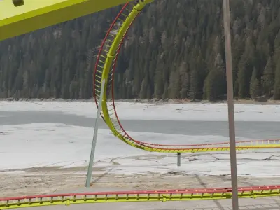 Rollercoaster 3D model Low-poly 3D model