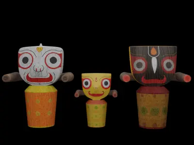 Lord Jagganath Low-poly 3D model