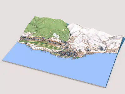 Catia La Mar City in Venezuela C4D 3D model