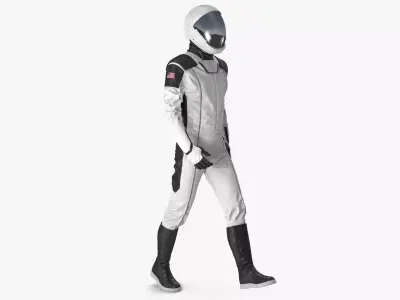 Futuristic Space Suit Walking Pose 3D model