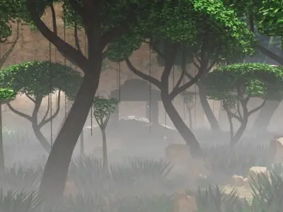 An Ancient Temple Low-poly 3D model