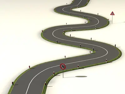 Road with curves 3D model