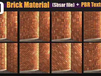 40 Brick PBR Material Texture