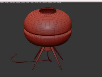 Adina Mid Century Modern Table Lamp with Glass Shade Low-poly 3D model