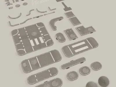 Road Asset Pack collection 3D model