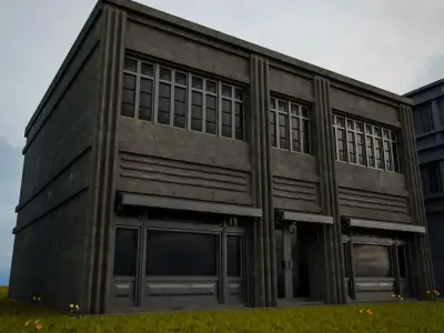 OLD RETRO CLASSICAL BUILDING 7 Low-poly 3D model