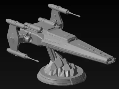 Star Wars Inspired E-Wing Starfighter Figure-Sci-Fi Spaceship 3D print model
