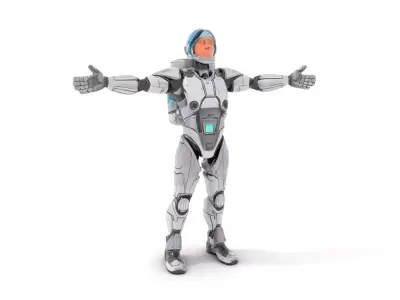 Silver Cybersuit model pack Low-poly 3D model
