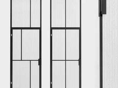 Glass partition door 92 Low-poly 3D model