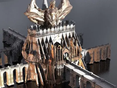 Arthur palace marble structure palace Cathedral 4  3D model