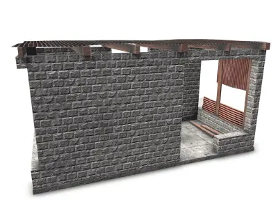 Metal Plates Shed 4 Low-poly 3D model
