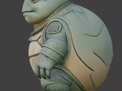 Stylized Jade Turtle 3D Character V01 Low-poly 3D model