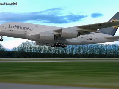 Lufthansa Airbus A380 Rigged 
