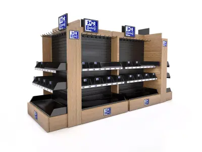 Store Shelf Rack Oxford 3D model