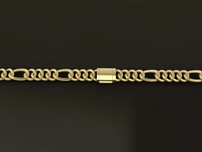 Figaro Cuban Chain Link Rounded Frame 10mm Width  3D print model