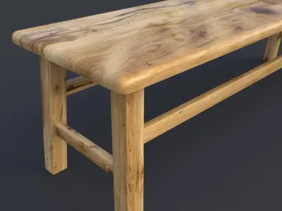 Walnut Wood Table 3D model