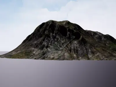 mountain environment asset Low-poly 3D model