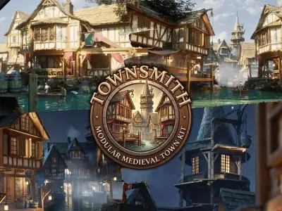 Townsmith - Modular Medieval Town Low-poly 3D model