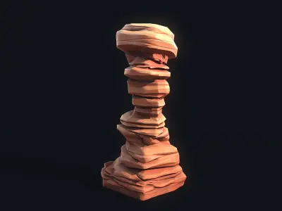 Stylized Desert Rock 1 Low-poly 3D model