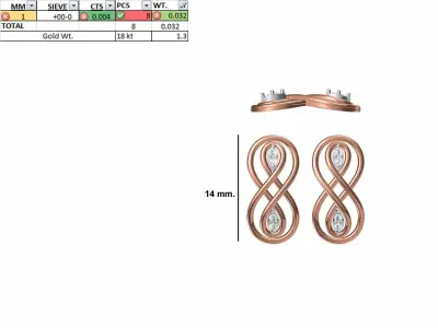 200 JCD  PENDANT EARRINGS SET BULK COLLECTION 2GM LIGHT WT  3D print model