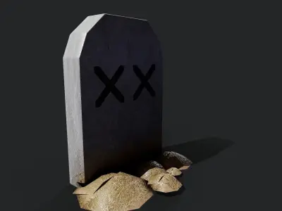 Grave  Low-poly 3D model