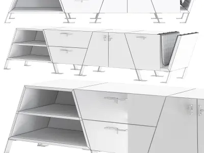FOURMOSA SIDEBOARD Low-poly 3D model