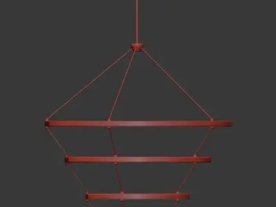 Halo chandelier 4 rings black von Roll Hill 3D model
