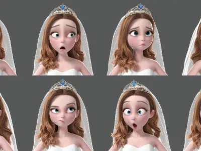  Cartoon Bride Rigged 
