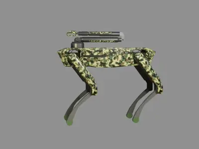 Robotic Dog with Arm - Low Poly PBR- Game Ready  Low-poly 3D model