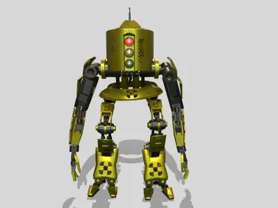 Robot Worker Low-poly 3D model