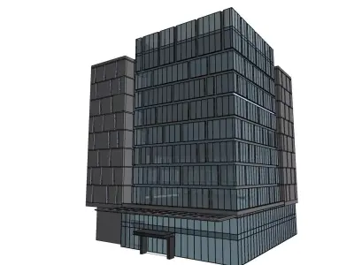 office building glass facade sketchup model 3D model
