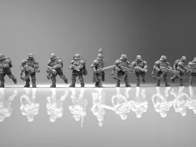 Feudal Guard special weapons squad 3D print model