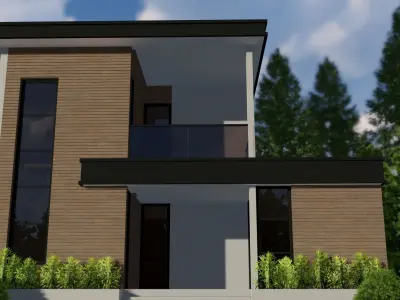 Modern villa  Low-poly 3D model purchase