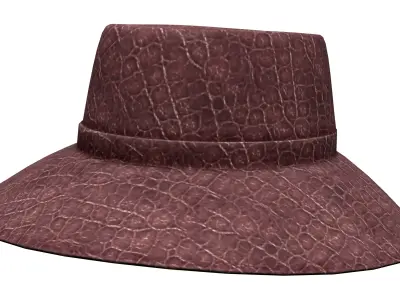 Leather Fashionable Floppy Hat Low-poly 3D model