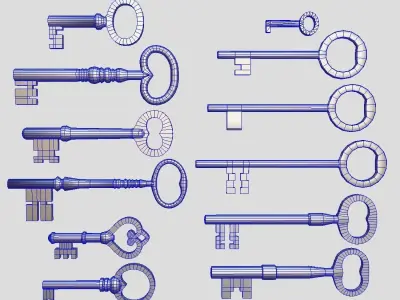 Key Pack Low-poly 3D model