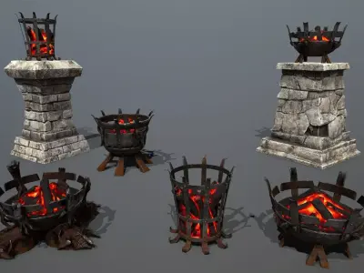 Brazier Light Low-poly 3D model