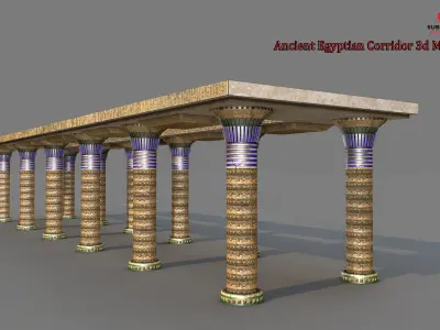  Ancient Egyptian Corridor 3d Model 3D model